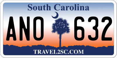 SC license plate ANO632