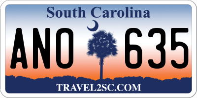SC license plate ANO635