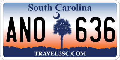 SC license plate ANO636
