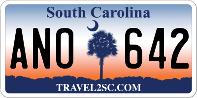 SC license plate ANO642
