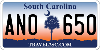 SC license plate ANO650