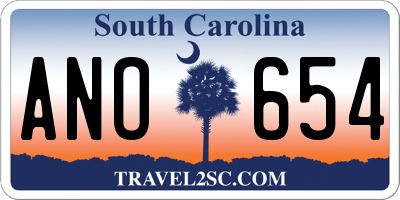 SC license plate ANO654