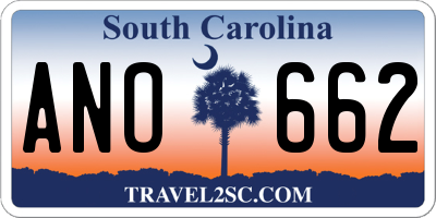 SC license plate ANO662
