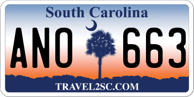 SC license plate ANO663