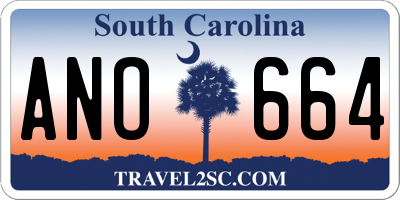 SC license plate ANO664