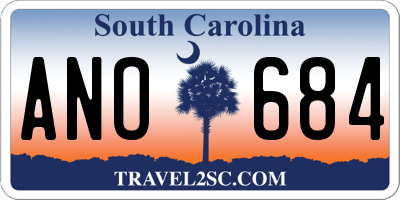 SC license plate ANO684
