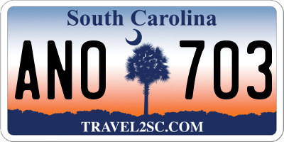 SC license plate ANO703