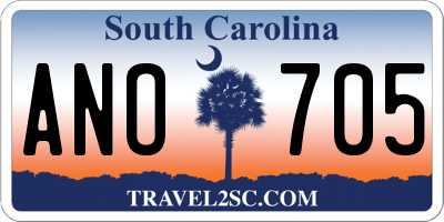 SC license plate ANO705