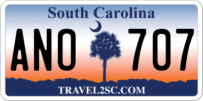 SC license plate ANO707