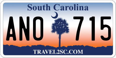 SC license plate ANO715