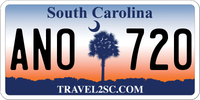 SC license plate ANO720