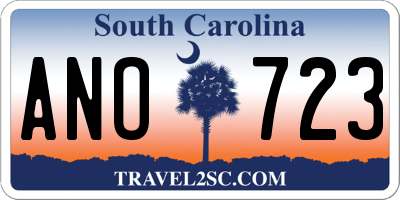 SC license plate ANO723