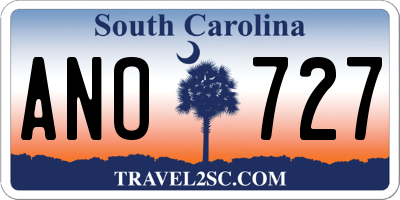 SC license plate ANO727