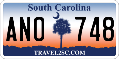 SC license plate ANO748