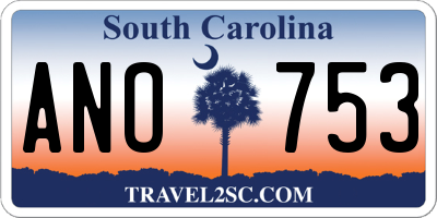 SC license plate ANO753