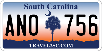 SC license plate ANO756