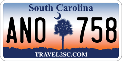 SC license plate ANO758