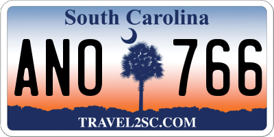 SC license plate ANO766