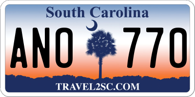 SC license plate ANO770