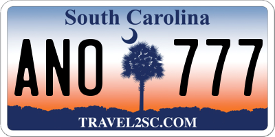 SC license plate ANO777