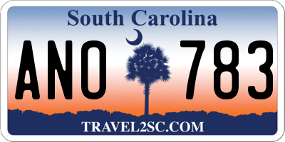 SC license plate ANO783