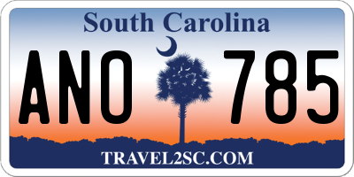 SC license plate ANO785