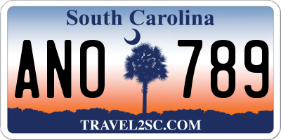 SC license plate ANO789