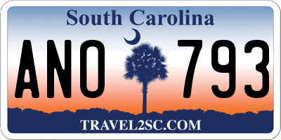 SC license plate ANO793