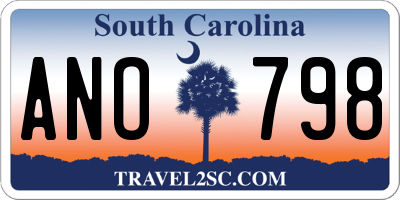 SC license plate ANO798