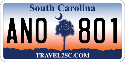 SC license plate ANO801