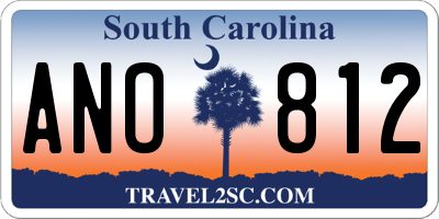 SC license plate ANO812