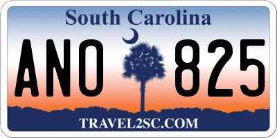 SC license plate ANO825