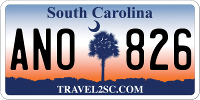 SC license plate ANO826