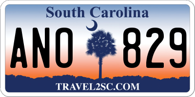 SC license plate ANO829