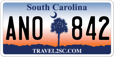 SC license plate ANO842