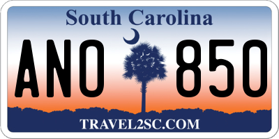 SC license plate ANO850