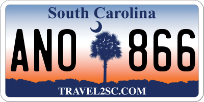SC license plate ANO866