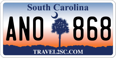 SC license plate ANO868
