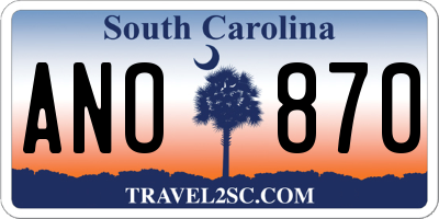 SC license plate ANO870
