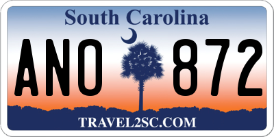 SC license plate ANO872