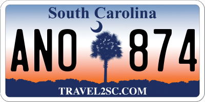 SC license plate ANO874