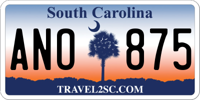 SC license plate ANO875