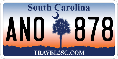SC license plate ANO878