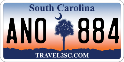 SC license plate ANO884