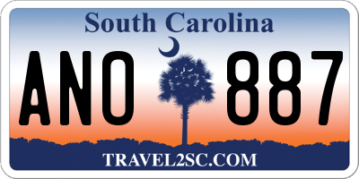 SC license plate ANO887