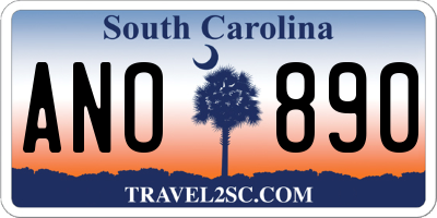 SC license plate ANO890