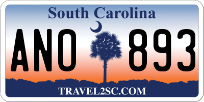 SC license plate ANO893