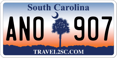 SC license plate ANO907