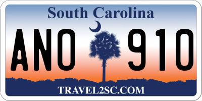 SC license plate ANO910