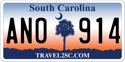 SC license plate ANO914